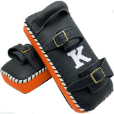 Kick Pads K Brand K-KKP Black Orange Double Strap Muay Thai Boxing